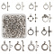 Tibetan Style Alloy Toggle Clasps, Mixed Shapes, Antique Silver, 7.4x7.2x1.7cm, 40sets/box