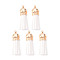 Faux Suede Tassel Pendant Decorations, with CCB Plastic Cord Ends, Light Gold, 33~35x10mm, Hole: 2.5mm