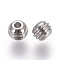 Tarnish Resistant 201 Stainless Steel Beads, Grooved, Drum, Stainless Steel Color, 6x5mm, Hole: 1.8mm