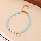 Baroque Natural Pearl Quartz Bracelet, Fashion Stainless Steel Heart Charm, Light Blue