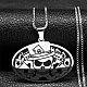 Овальные подвески с черепом из нержавеющей стали 201 NJEW-K253-31P-1