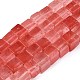Вишневого кварца стеклянные бусы пряди G-T139-8x8-37A-4