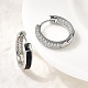 Латунные серьги-кольца из прозрачного кубического циркония EJEW-K276-11P-01-3