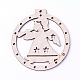 Неокрашенные деревянные большие подвески WOOD-F007-10-1