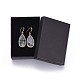 Серьги-подвески с кристаллами кварца в форме капли EJEW-JE02998-02-3