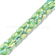Прозрачные стеклянные бусины гальваническим пряди GLAA-Q099-G01-02