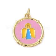 Подвески из латуни с эмалью в стойку KK-C052-35G-01