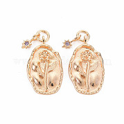 Подвески из латуни с танзанитом и стразами KK-S364-216