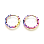 Серьги-кольца Huggie Hoop из нержавеющей стали 304 EJEW-G272-02-12mm-M