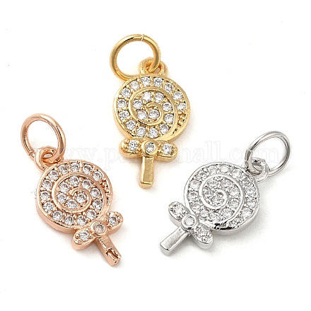 Латунные микропаве прозрачные подвески с фианитом KK-K349-14-1