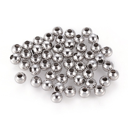 Полые круглые бусины со швом из нержавеющей стали марки 304 STAS-R032-6mm-1