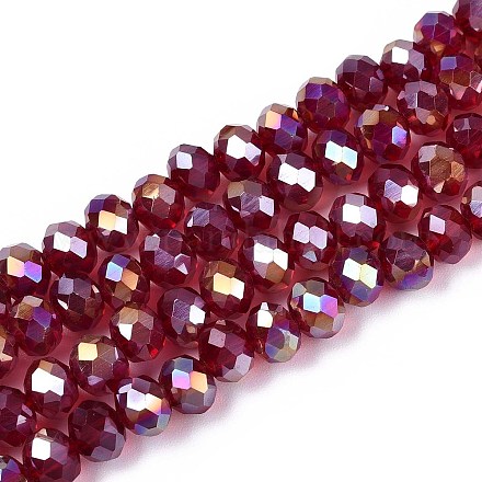 Гальванические стеклянные бусины EGLA-J047-6x4mm-AB07-1