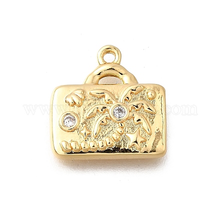 Латунные микропаве прозрачные подвески с фианитом KK-C096-16A-G-1