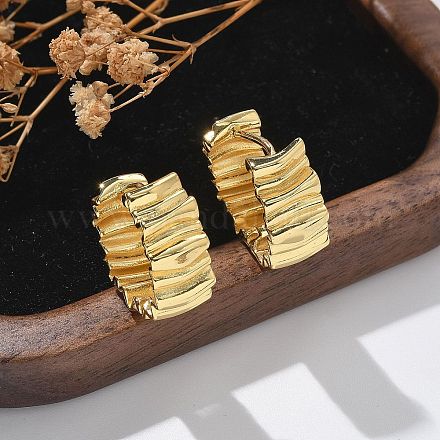 Серьги-кольца из латуни для женщин EJEW-Q770-20G-1
