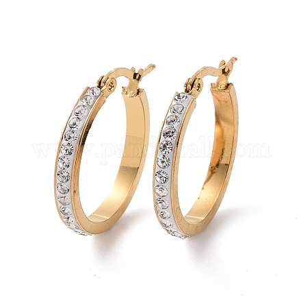 Серьги-кольца из нержавеющей стали 304 EJEW-N0031-11G-01B-1