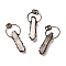 Natural Quartz Crystal Nuggets Pendants, Rock Crystal, Large Hole Pendants, with Red Copper Tone Brass Findings, Cadmium Free & Lead Free, Cylinder, 50~65x28x8.5~12mm, Hole: 7mm