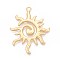 Rack Plating Alloy Big Pendants, Sun, Cadmium Free & Lead Free, Matte Gold Color, 60x48x3mm, Hole: 3.8mm
