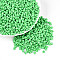Baking Paint Glass Seed Beads, Heart, Medium Spring Green, 3.5x4.5x4.5mm, Hole: 1mm, about 7620pcs/pound