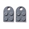 Resin Pendants, Building Blocks Charms, Half Oval, Gray, 23.5x15.5x5mm, Hole: 5mm
