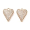 Brass Micro Pave Clear Cubic Zirconia Pendants, Cadmium Free & Nickel Free & Lead Free, Heart, Real 18K Gold Plated, 12.5x10x3.5mm, Hole: 1.3mm