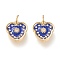 Brass Micro Pave Clear Cubic Zirconia Charms, with Enamel, Long-Lasting Plated, Flower, Golden, 14x13x2.5mm, Jump Ring: 5x0.7mm, 3.5mm Inner Diameter.