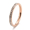 304 Stainless Steel Rhinestone Rings, Rose Gold, US Size 7(17.3mm)