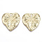 Rack Plating Alloy Pendants, Cadmium Free & Lead Free, Leaf, Light Gold, 31x29.5x3mm, Hole: 5x2mm