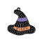 Rack Plating Brass Cubic Zirconia Pendants, Enamel, Lead Free & Cadmium Free, Long-Lasting, Hat Charm, Gunmetal, 22.5x21.5x2mm, Hole: 1.2mm