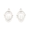 Tarnish Resistant 304 Stainless Steel Charms, Laser Cut, Hamsa Hand/Hand of Miriam, Stainless Steel Color, 12x9x1mm, Hole: 1.2mm