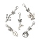 Butterfly Tibetan Style Alloy Pendants, with 304 Stainless Steel Jump Rings and Lobster Claw Clasps, Dauphin & Tree of Life, Cactus, Leaf and Angel, Antique Silver & Stainless Steel Color, 45~55mm