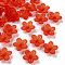 Frosted Acrylic Bead Caps, 5-Petal, Flower, Orange Red, 19.5x20x5.5mm, Hole: 1.6mm, about 740pcs/500g