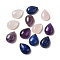 12Pcs 3 Styles Natural Mixed Stone Cabochons, Natural Amethyst & Rose Quartz & Green Aventurine,Teardrop, 18x13x6mm