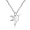 Tarnish Resistant 201 Stainless Steel Pendants Necklaces, Bird, Stainless Steel Color, 16.3 inch(40cm)x1mm