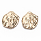 Eco-Friendly Iron Pendants, Bumpy, Fan, Cadmium Free & Nickel Free & Lead Free, Light Gold, 30.5x28x4.5mm, Hole: 1.6mm