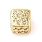 Brass Micro Pave Clear Cubic Zirconia European Beads, Cube, Aquarius, 8x8x7.5mm, Hole: 4.5mm