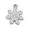 Winter Theme Alloy Enamel Pendants, Platinum, Snowflake, 20.5x17x1.5mm, Hole: 2mm