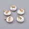 Natural Cultured Freshwater Pearl Pendants, with Brass Findings, Long-Lasting Plated, Wing, Real 18K Gold Plated, 14~21x9~16x5~9mm, Hole: 1.5mm