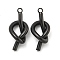 304 Stainless Steel Pendants, Knot Charm, Black, 19x9x5mm, Hole: 1.4mm