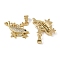 Brass Micro Pave Cubic Zirconia Pendants, Long-Lasting Plated, Cadmium Free & Lead Free, Rack Plating, Real 18K Gold Plated, Dolphin, 16.5x21.5x3mm, Hole: 3x4.5mm