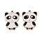 304 Stainless Steel Pendants, with Enamel, Ion Plating(IP), Real 18K Gold Plated, Panda, 16.5x12.5x1.5mm, Hole: 1mm