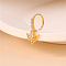 Halloween Theme Spider Web Brass Micro Pave Clear Cubic Zirconia Hoop Nose Rings with Charms, Golden, Inner Diameter: 8mm