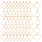 NBEADS 50 Pcs 5 Styles Brass Open Back Bezel Pendants, Golden Hollow Linking Rings Charms Teardrop Ring Heart Triangle Rhombus Shape Open Frame Pendants for Earring Necklace Jewelry Making