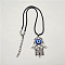 Evil Eye Alloy Pendant Necklaces for Men and Women, Antique Silver, 21.65 inch(55cm)