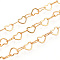 Brass Heart Link Chains, Soldered, Cadmium Free & Nickel Free & Lead Free, with Spool, Real 18K Gold Plated, 3x5.5x0.5mm, about 32.8 Feet(10m)/roll