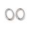 Brass Spring Gate Rings, Oval, Long-Lasting Plated, Lead Free & Cadmium Free, Platinum, 18x13x2.5mm