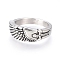 304 Stainless Steel Finger Rings, Cross, Antique Silver, Size 7~12, 17~22mm