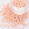 8/0 Opaque Glass Seed Beads, Round Hole, Frosted Colours, Round, PeachPuff, 3~4x2~3mm, Hole: 0.8mm, about 333pcs/10g