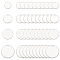 120Pcs 4 Styles 304 Stainless Steel Charms, Flat Round Charm, Stainless Steel Color, 8~15x1mm, Hole: 1~1.5mm, 30pcs/style