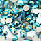 Glass Flat Back Rhinestone, Grade A, Back Plated, Faceted, AB Color, Half Round, Blue Zircon, 2.7~2.8mm