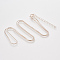 Brass Square Snake Chain Necklace Making, with Lobster Claw Clasps, Rose Gold, 24.4 inch(62.2cm), 1mm